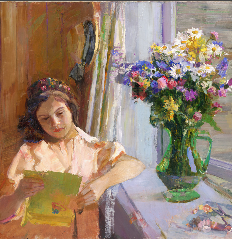 Борис Иогансон. Девочка с цветами. 1959
