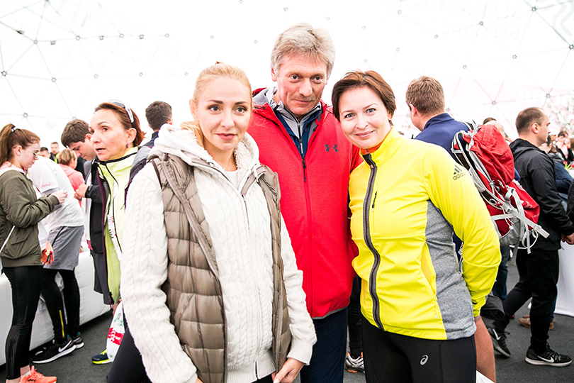 Ежегодный благотворительный марафон «Бегущие сердца». Татьяна Навка и Дмитрий Песков
