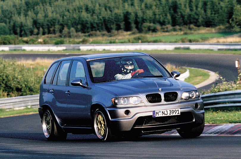 That time BMW fit a V12 racing engine, and a racing driver, to their new X5