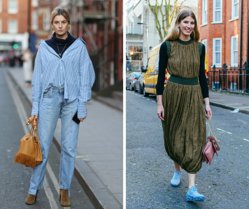 Street Style: уличный стиль на Неделе моды в Лондоне. Камиль Шарьер. Вероника Хейлбрюннер