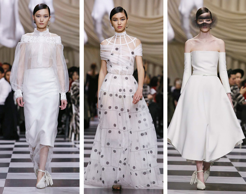 Сюрреалистическое черно-белое шоу Christian Dior Couture в рамках Недели высокой моды в Париже
