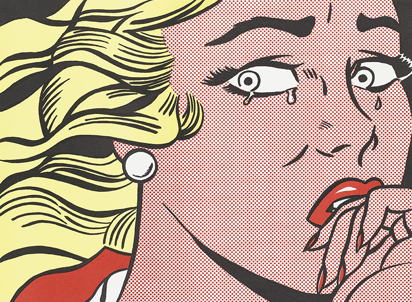 Art Weekend в мире: от Микеланджело до Ива Кляйна. Самые интересные выставки марта. «Великий графический бум»: Рой Лихтенштейн. «Плачущая девушка», 1963 г.