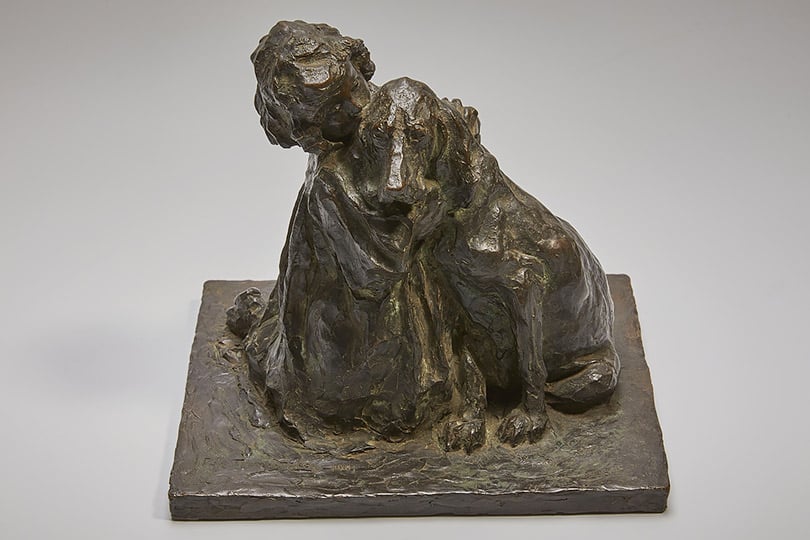 Паоло Трубецкой. Девочка с собакой (Друзья). 1901