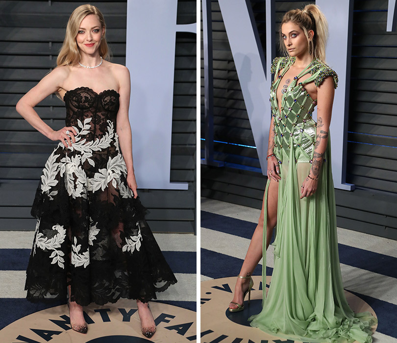 Самые красивые платья с афтепати «Оскара» — вечеринки Vanity Fair. Аманда Сэйфрид. Пэрис Джексон