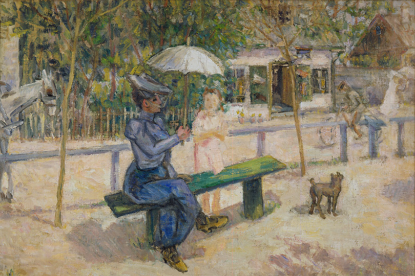 Михаил Ларионов. Женщина на скамейке. 1902