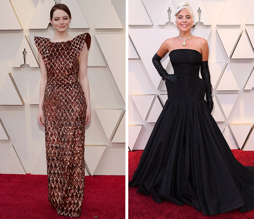 Лучшие образы ковровой дорожки церемонии «Оскар»-2019. Эмма Стоун в Louis Vuitton. Леди Гага в Alexander McQueen