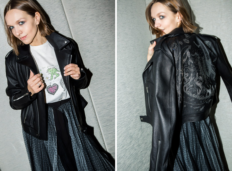 «Как это носить» с Ирэн Дужий: 7 главных вещей из коллекции Dior весна-лето — 2018. Кожаная куртка и футболка