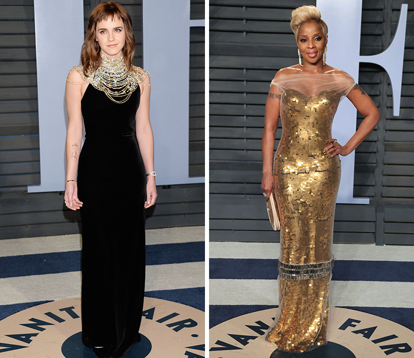 Самые красивые платья с афтепати «Оскара» — вечеринки Vanity Fair. Эмма Уотсон. Мэри Джей Блайдж