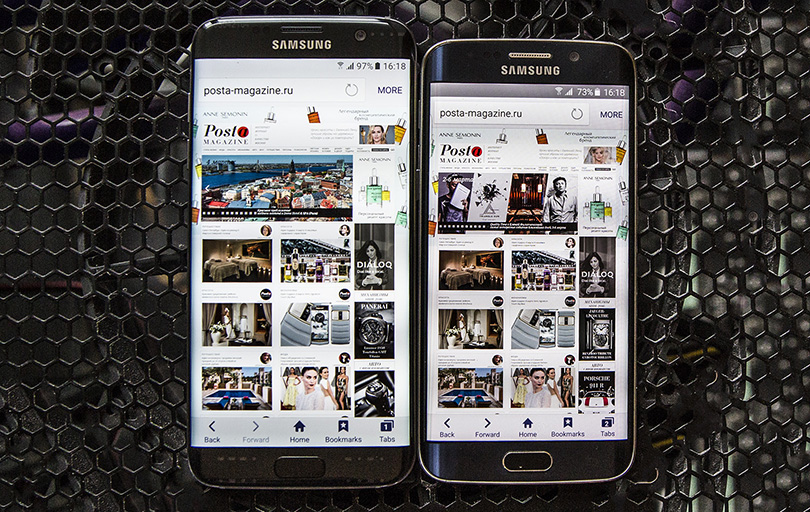 New S7 Edge on the left, old S6 Edge on the right